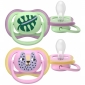Пустушка Avent Ultra Air, 6-18 міс., 2шт, дизайн для дівчат.