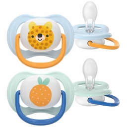 Пустушка Avent Ultra Air, 0-6 міс., 2шт, дизайн для хлопчиків.