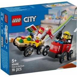 Конструктор LEGO City «Піца-авто проти пожежної машини» Набір перегонів