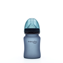 Скляна термочутліва дитяча пляшечка Everyday Baby 150 мл. колір чорнічній