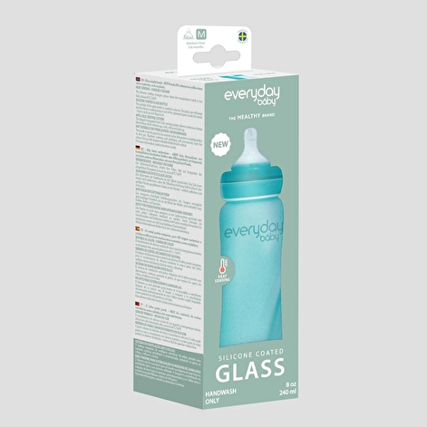 Скляна дитяча термочутлива пляшечка 240 мл торговельної марки “Everyday Baby” колір бірюзовий - lebebe-boutique - 6