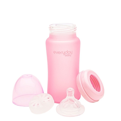 Скляна дитяча пляшечка з силіконовим захистом Everyday Baby 240 мл. Колір рожевий - lebebe-boutique - 5