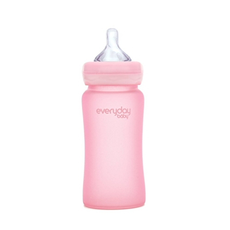 Скляна дитяча пляшечка з силіконовим захистом Everyday Baby 240 мл. Колір рожевий - lebebe-boutique - 6