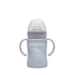 Стеклянный детский поильник с силиконовой защитой Everyday Baby, 150 мл. Цвет светло-серый