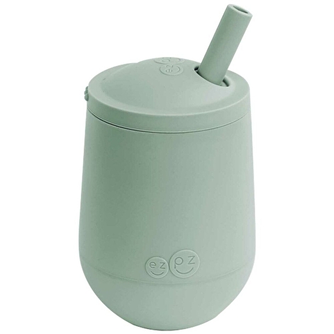 Чашка у наборі з кришкою та соломинкою EZPZ оливкова MINI CUP (SET) SAGE - lebebe-boutique - 3