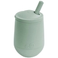 Чашка у наборі з кришкою та соломинкою EZPZ оливкова MINI CUP (SET) SAGE - lebebe-boutique - 3