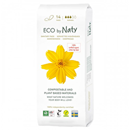 Одноразові гігієнічні жіночі прокладки торговельної марки ECO BY NATY. 14шт