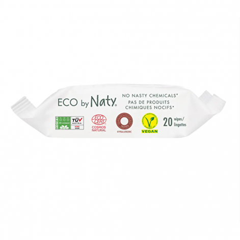 Органічні серветки Eco by Naty без запаху для подорожей, 20 шт. - lebebe-boutique - 2