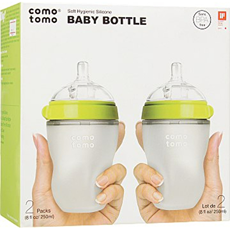 Набор антиколиковых бутылочек Comotomo по 250мл (Green) - lebebe-boutique - 3