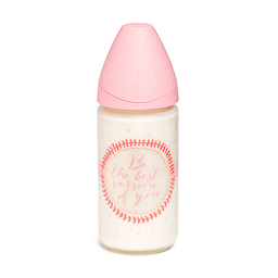 Бутылочка для кормления Suavinex Смысл жизни, 240 мл, розовый