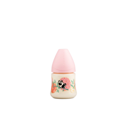 Пляшка для годування Suavinex Історії панди 150 мл, анатомічна соска повільний потік рожева панда