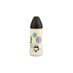 Пляшка для годування Suavinex Історії панди 360 мл, анатомічна соска швидкий потік чорна панда