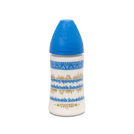 Бутылочка для кормления Suavinex Couture, 270 мл, темно-синий