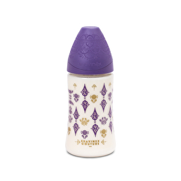 Пляшка для годування Suavinex Couture 270 мл, кругла 3-позиційна соска фіолетова
