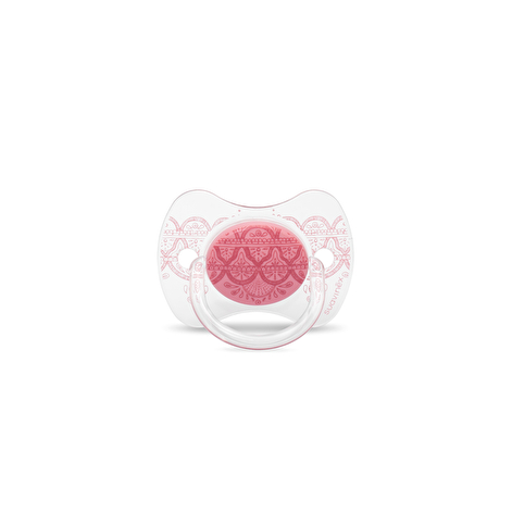 Suavinex - Пустушка з фізіологічною (круглої) соскою серії Couture, колір рожевий (0-4 міс)