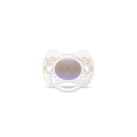 Пустушка з фізіологічною (круглою) соскою серії Couture, колір фіолетовий (0-4 міс) Suavinex