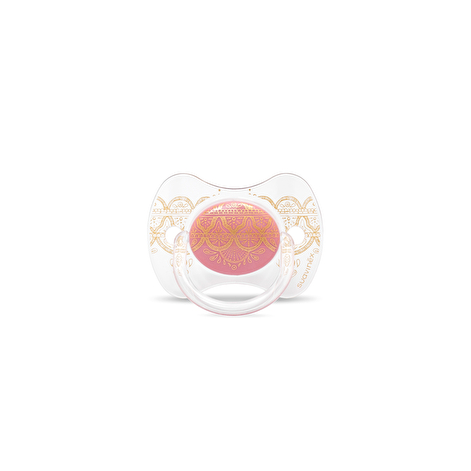Suavinex - Пустушка з фізіологічною (круглої) соскою серії Couture, колір рожевий (з 4 до 18 міс)