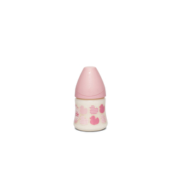 Пляшка для годування Suavinex Історії малюків 150 мл, анатомічна соска повільний потік рожева