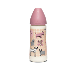 Бутылочка для кормления Suavinex Истории щенков, 360 мл, розовый