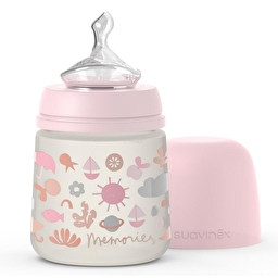 Бутылочка для кормления Suavinex Memories - истории малышей 150 мл, 0+ розовая