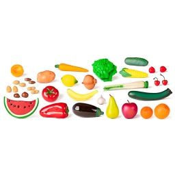 Великий ігровий набір овочів та фруктів у контейнері Miniland (35 шт)