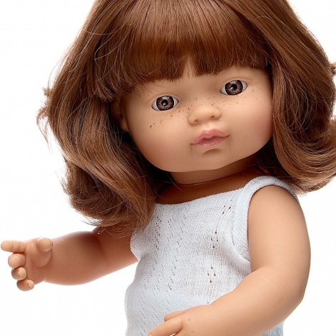 Лялька Miniland руда дівчинка з ластовинням 38 см - lebebe-boutique - 4