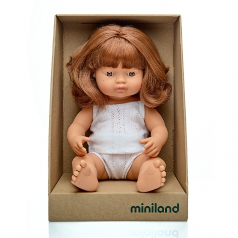 Лялька Miniland руда дівчинка з ластовинням 38 см - lebebe-boutique - 5