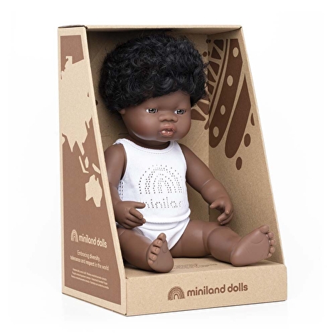 Лялька-пупс 38 см у білизні Miniland хлопчик-афроамериканець - lebebe-boutique - 4