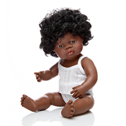 Лялька-пупс 38 см у білизні Miniland дівчинка-афроамериканка