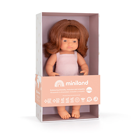 Кукла Miniland рыжая девочка с веснушками в одежде (подарочн. коробка) 38 см - lebebe-boutique - 2