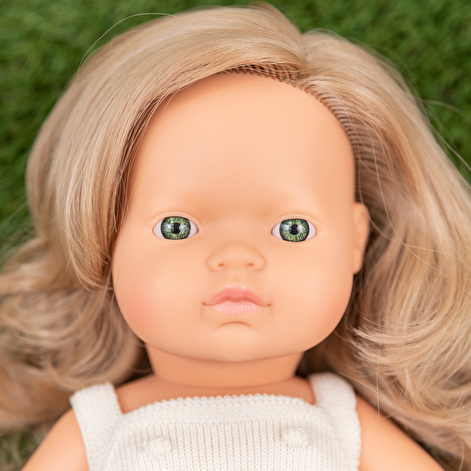 Лялька Miniland  дівчинка блондинка зеленоока в одязі (подарунк. коробка) 38 см - lebebe-boutique - 6