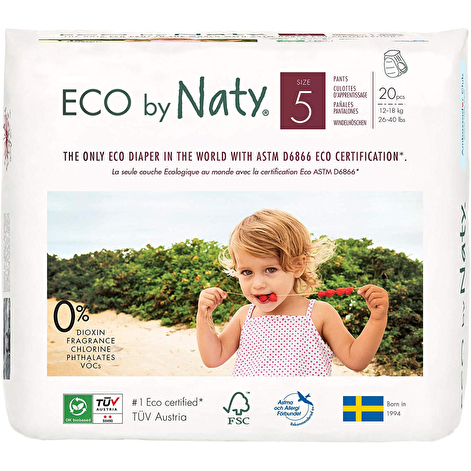 Одноразові дитячі підгузники-трусики Eco by Naty Розмір 5 (12-18 кг), 20 шт.