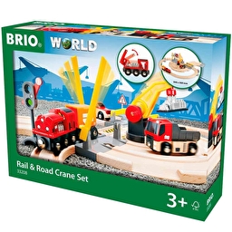 Дитяча залізниця BRIO c переїздом і підйомним краном
