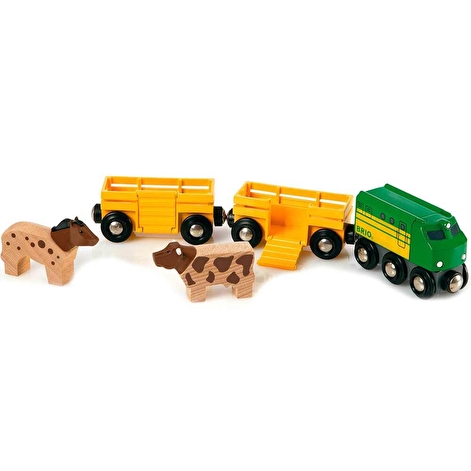 Іграшка фермерський поїзд BRIO з фігурками тварин