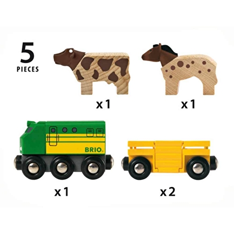 Іграшка фермерський поїзд BRIO з фігурками тварин - lebebe-boutique - 3