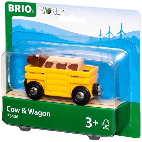 Іграшка вагончик BRIO з фігуркою корови