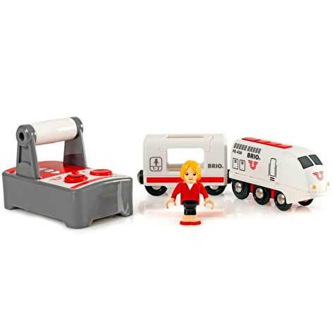 Іграшка локомотив на р/к BRIO з вагоном і пасажиром