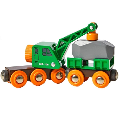 Іграшка підйомний кран BRIO з вагончиком і вантажем - lebebe-boutique - 3