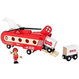 Іграшка транспортний вертоліт BRIO з вагонами і фігуркою