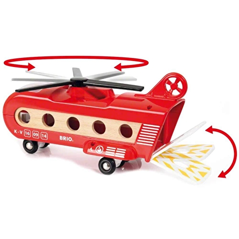 Іграшка транспортний вертоліт BRIO з вагонами і фігуркою - lebebe-boutique - 2
