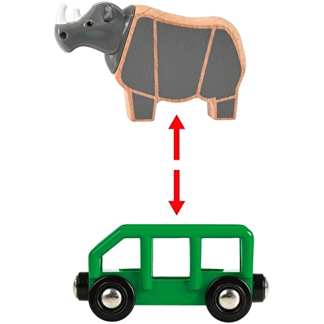 Іграшка поїзд з фігуркою носорога BRIO Сафарі - lebebe-boutique - 4