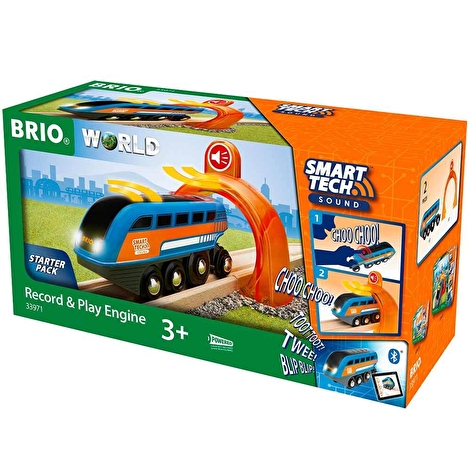 Іграшка локомотив BRIO Smart Tech з інтерактивним тунелем і звукозаписом