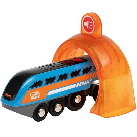 Іграшка локомотив BRIO Smart Tech з інтерактивним тунелем і звукозаписом - lebebe-boutique - 2