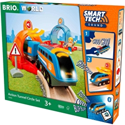 Дитяча кругова залізниця BRIO Smart Tech з інтерактивними тунелями