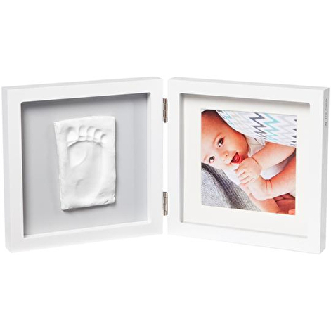 Набор для создания отпечатков Двойная рамка Baby Art, квадратная, бело-серая