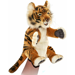 Тигр, іграшка на руку, 31 см, реалістична м'яка іграшка Hansa
