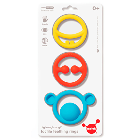 Іграшка-прорізувач Nigi+Nagi+Nogi (3 шт. в уп.) Moluk Urban Baby яскраві кольори - lebebe-boutique - 3