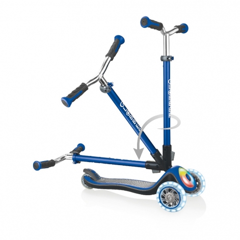 Самокат GLOBBER серії ELITE PRIME синій, колеса з підсвіткою, 50кг, 3+, 3 колеса - lebebe-boutique - 4