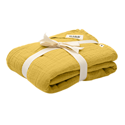 Муслінова тканина пелюшка BIBS Muslin Swaddle 1 шт в упаковці 120*120 см з сумкою - mustard