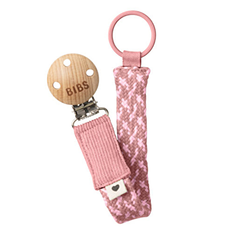 Тримач для соски BIBS Pacifier Clip Braided Dusty Pink/Baby Pink